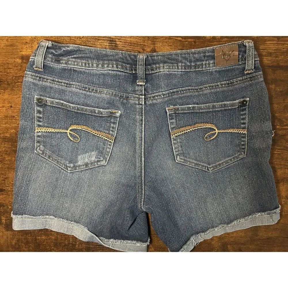 Justice Girls 16R Denim Shorts 2013 Vintage Simply Low Jean Shorts Cuffed Hem